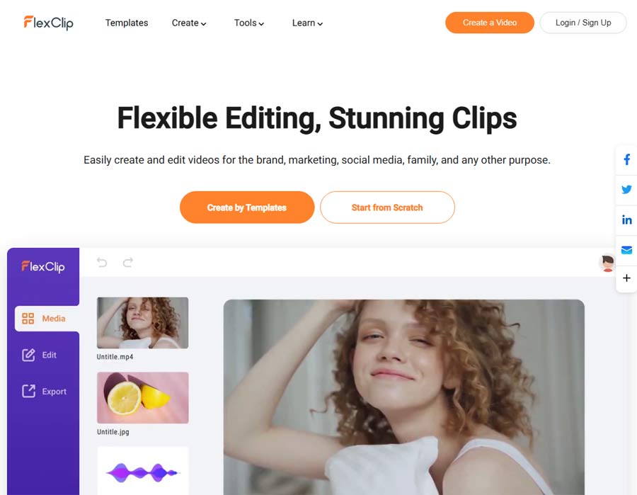 FlexClip Landing Page